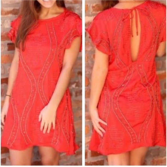 Free People Dresses & Skirts - Free People Shine Like The Stars Dress Red Size Large